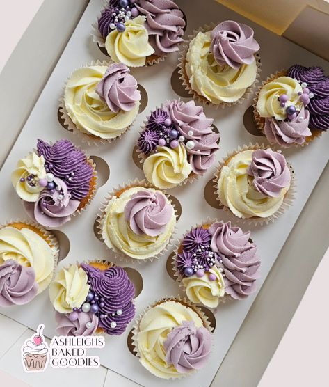 80th birthday cupcake for my lovely nanny 💜🥳 #purple #cupcakes #buttercream #pretty #cakedesign #smile #decoration #yummy #madebyme Purple And Yellow Cupcakes, Cupcake Frosting Designs, Cupcakes For Women, Birthday Cupcakes For Women, Green Gold Weddings, Yellow Cupcakes, Purple Cupcakes, Custom Cupcakes, Cupcake Decorating