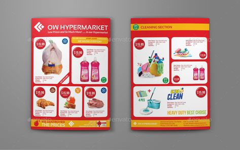 Supermarket Catalog Brochure Bundle Template Vol.2 Preview - GraphicRiver Supermarket Products, Product Brochure, Bi Fold Brochure, Animal Logo, Brochure Design, Brochure Template, Super Simple, Design Bundles, Sample Resume