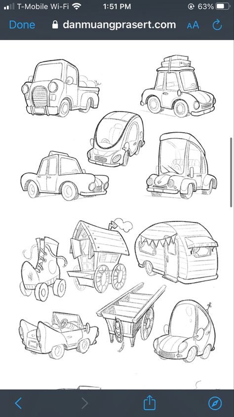 Cute Vehicles Drawing, Cartoon Truck Drawing, Cute Car Drawing, Toy Car Drawing, Car Concept Sketch, Car Cartoon Drawing, Vehicles Drawing, Bus Illustration, Objects Illustration