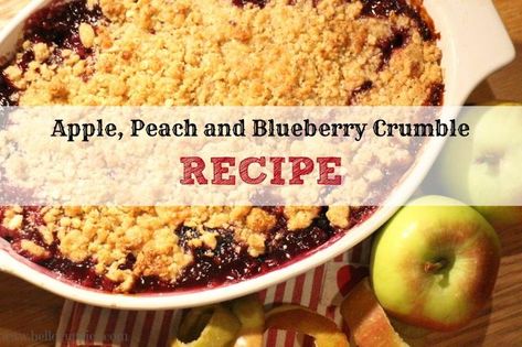 Peach And Blueberry Crumble, Peach Blueberry Crisp, Blueberry Crumble Recipes, Peach And Apple, Recipes Comfort Foods, Crumble Recipes, Comfort Food Desserts, Apple Crumble Recipe, Fruit Crumble