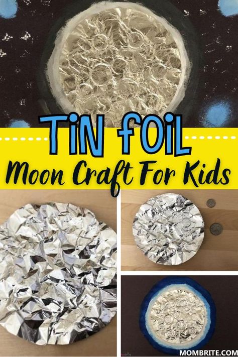 Foil Moon Craft, Astronomy Crafts, Astronaut Craft, Moon For Kids, Moon Craft, Moon Science, Tin Foil Art, Moon Activities, Space Activities For Kids