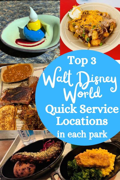 Top Three Walt Disney World Quick Service Locations – In Each Park Disney Quick Service Restaurants, Best Quick Service Disney World, Quick Service Disney World, Disney Quick Service Dining Plan, Magic Kingdom Quick Service, Dining At Disney World, Disney Thanksgiving, Quick Service Restaurant, Disney World Vacation Planning