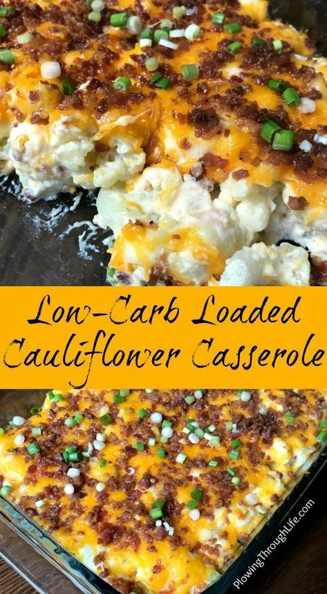 Are you looking for an easy low-carb side dish?  The bacon, cheese, and sour cream make this Easy Low-Carb Loaded Cauliflower Casserole a delicious alternative to potatoes!  This side dish will be a hit at your family dinner table or potluck! #lowcarb #cauliflowerrecipes #cauliflower Loaded Cauliflower Casserole, Family Dinner Table, Loaded Cauliflower, Cauliflower Casserole, Low Carb Sides, Low Carb Side Dishes, Keto Side Dishes, Low Carb Dinner, Bacon Cheese