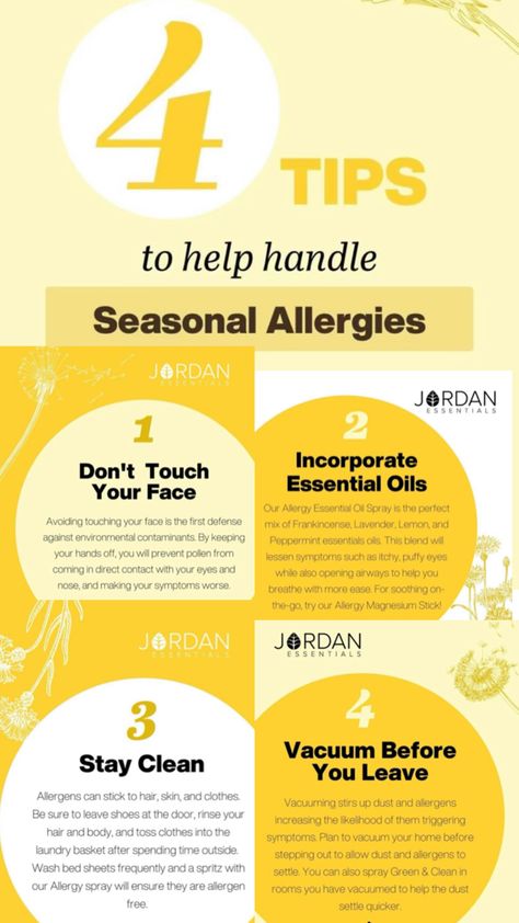 Learn our top 4 tips to help you handle seasonal allergies. Essential Oils Allergies, Jordan Essentials, Essential Oil Spray, How To Relieve Headaches, Seasonal Allergies, Puffy Eyes, Living A Healthy Life, Peppermint Essential Oil, Top 4