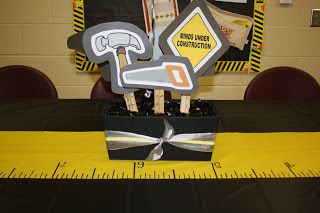 Teacher Appreciation Week! The school's theme for the year is "Great Minds Under Construction"  thus all the construction themed decor!     ... Parenting Styles Quiz, Parent Volunteers Gifts, Construction Theme Classroom, Under Construction Theme, School Year Themes, Teacher Appreciation Luncheon, School Wide Themes, Teacher Appreciation Themes, Parenting Illustration