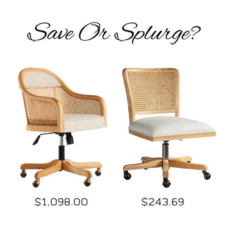 Rattan swivel office chairs Rattan Swivel Chair, Office Design Concepts, Save Or Splurge, Home Office Set Up, Office Table Design, Home Office Chair, Swivel Chairs, Swivel Office Chair, Desk Accessories Office