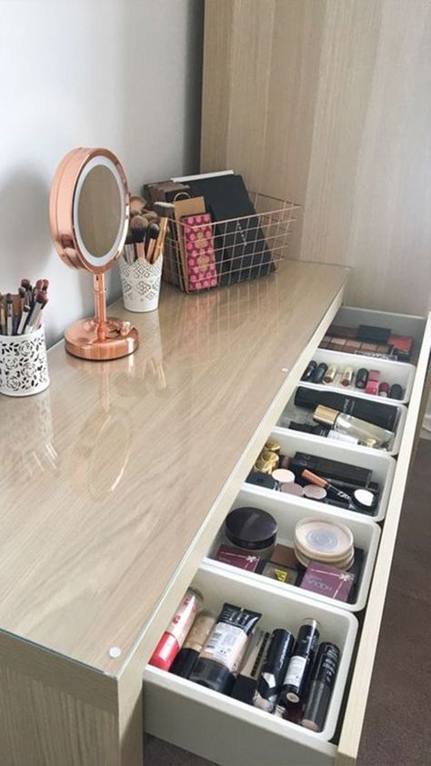 Ikea Makeup Storage, Ikea Malm Dressing Table, Ikea Makeup, Malm Dressing Table, Penyimpanan Makeup, Ikea Malm Dresser, Malm Dresser, Makeup Drawer, Ikea Malm