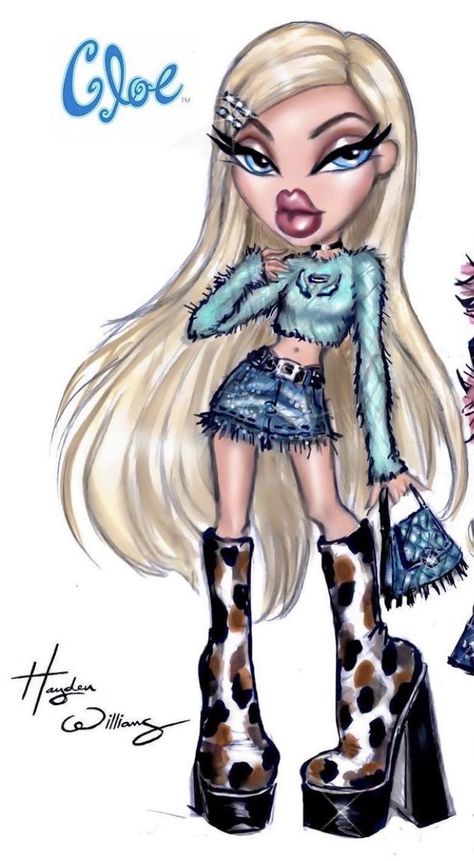 Bratz Dolls Paintings, Cloe Bratz, Different Body Sizes, Black Bratz Doll, Bratz Doll Outfits, Doll Drawing, Brat Doll, Posca Marker, Bratz Girls