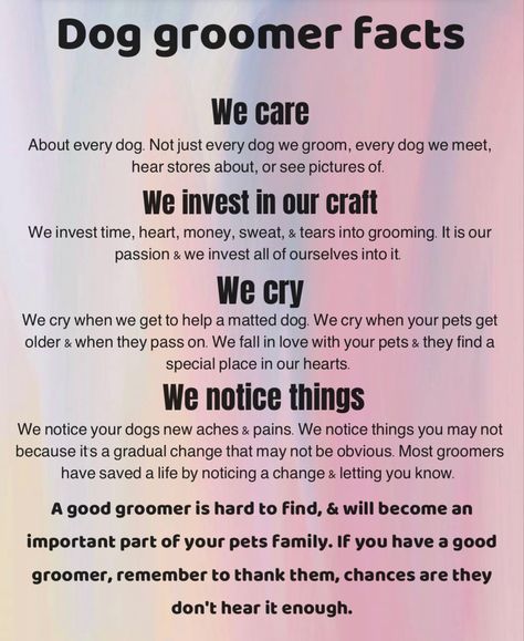 Dog Groomer Humor Pet Grooming, Pet Grooming Quotes, Dog Grooming Salon Decor Reception Desks, Dog Grooming Salon Organization, Dog Grooming Social Media Posts, Dog Grooming Rooms At Home, Dog Grooming Quotes, Pet Grooming Salon Ideas Design, Grooming Salon Ideas Design