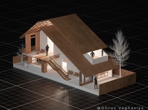 House With Mezzanine, Passive House Architecture, Shelter House, Concept Models Architecture, Retreat House, Architecture Design Drawing, Architecture Model House, Architecture Model Making, Architecture Building Design