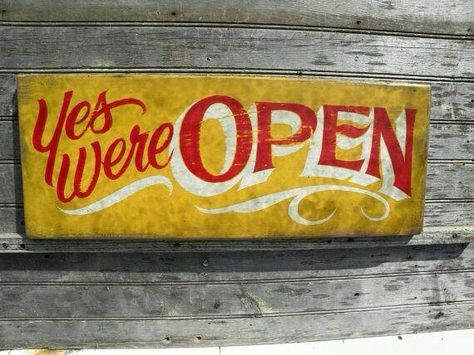 Vintage Store Signs, Sign Painting Lettering, Sign Painter, Window Signage, Open Sign, Ghost Signs, Sign Writing, We're Open, Antique Signs