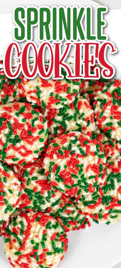 Christmas Cookies With Sprinkles, Christmas Sprinkle Cookies, Soft Batch Christmas Sprinkle Cookies, Soft Christmas Sprinkle Cookies, Sprinkle Cookies Christmas, Christmas Sprinkles, Sprinkle Cookies, Dessert Bar Recipe, Christmas Food Dinner