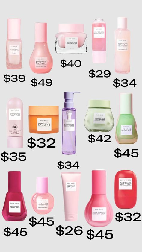 Sephora Glow Recipe, Glow Recipe Skincare Routine, Glow Recipe Aesthetic, Skincare Glow Recipe, Glow Recipe Skincare, Preppy Skincare, Drunk Elephant Skincare, Makeup Order, Sephora Skin Care