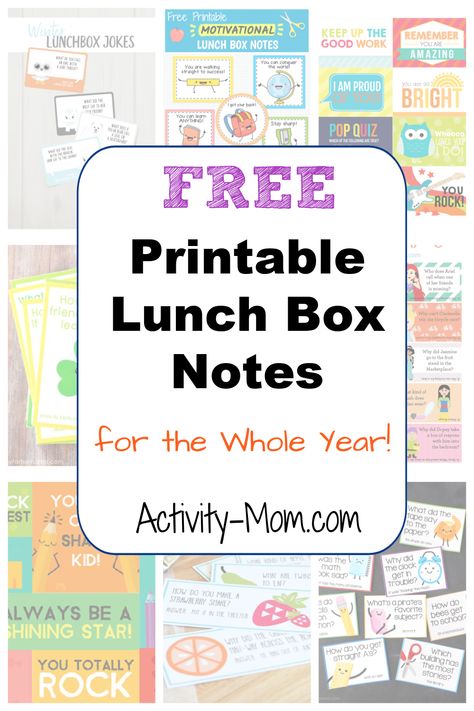 FREE Printable Lunch Box Notes for the School Year - The Activity Mom Free Printable Lunch Box Notes, Princess Lunch Box, Printable Lunchbox Notes, Printable Lunch Notes, Free Family Printables, Kids Lunch Box Notes, Printable Lunch Box Notes, Printable Things, Work Lunch Box