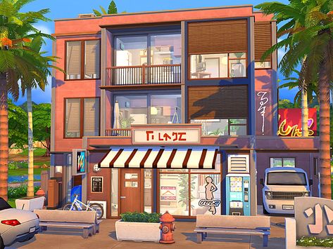 The Sims 4 Apartment Building, Sims 4 Nyc Apartment, The Sims 4 Apartment Ideas, Sims 4 Rental Lots, Sims 4 Japanese Apartment, Ts4 Apartment, Sims 4 Apartment Download, Sims 4 Apartment Building, Japanese Apartment Building