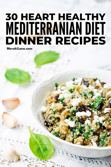 Mediterranean Diet Dinner Recipes, Mediterranean Diet Dinner, Heart Healthy Diet Recipes, Cardiac Diet Recipes, Heart Healthy Recipes Cholesterol, Heart Healthy Recipes Easy, Heart Healthy Recipes Low Sodium, Mediterranean Diet Food List, Mediterranean Diet Recipes Dinners