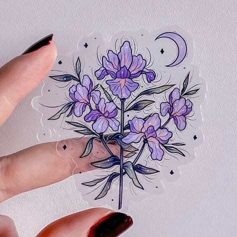 Janina Hoffmann | Iris Flower Sticker 💜💙 Direct link is in my story and shop link in my bio as always (it helps if you use my links) 🥰 I hope you like them… | Instagram Iris Flower Tattoo, Hope Flower, Flower Transparent, Iris Tattoo, Sticker Transparent, Iris Flower, Tattoo Art Drawings, Iris Flowers, Creepy Cute