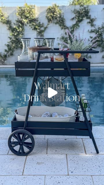 Christine Melin | Design • Home Decor • Lifestyle on Instagram: "Yes! Everything you see here (besides the potted lavender) is from Walmart! With summer just around the corner, a beverage cart is such a fun way to spruce up your patio or time by the pool. I love how all of these items bring a functional aesthetic to any space.   ✨Comment DRINK CART for these links!  ‼️(Be sure you’re following my account so you can see the links in your inbox. if you’re not following me, IG hides the message)   •Bar cart (currently on sale) under $80 •Galvanized tub under $10 •Ice bucket under $20 •Hobnail glasses (set of 8) under $30 •Glass carafe (set of 3) under $28 •Wine glasses (set of 4) under $40  #walmartpartner  #walmartfinds  #walmartdeals  #walmarthome #walmartstyle  #summer #summervibes  #summe Beverage Cart, Functional Aesthetic, Potted Lavender, Walmart Style, Carafe Set, Galvanized Tub, Drink Cart, Walmart Home, Beverage Tub