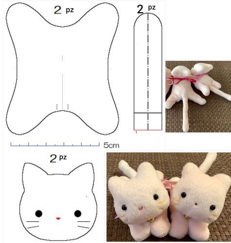 How To Make A Stuffed Animal Out Of A Sock, Simple Stuffed Animal Sewing Pattern Free, Cat Plush Template, Simple Sewing Animals, Floppy Cat Plush Pattern, Felt Stuffed Animals Patterns, Kawaii Plush Sewing Patterns, Cat Plush Sewing Pattern Free, Crafts For Stuffed Animals