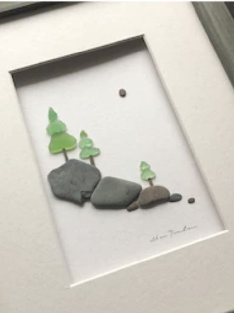 Dollar Tree Sea Glass Crafts, Seaglass Succulents Diy, Sea Turtle Sea Glass Art, Sea Glass Sculpture, Sea Glass Mountain Art, Sea Glass Art Ideas Diy Projects, Simple Sea Glass Art, Sea Glass Mobile, Beach Glass Pictures Ideas