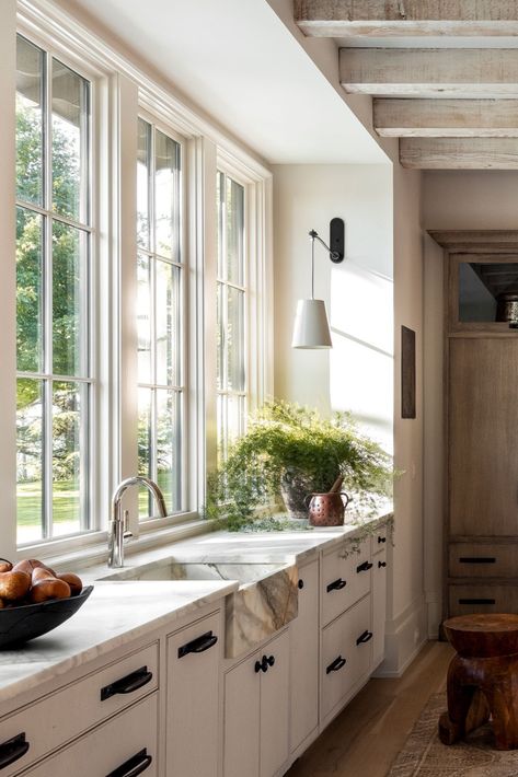 Casement Windows Kitchen, Modern Victorian Kitchen, Gray Interiors, Kitchen Vibes, Victorian Kitchen, New House - Kitchen, Classic Gray, Kitchen Concepts, Lou Lou