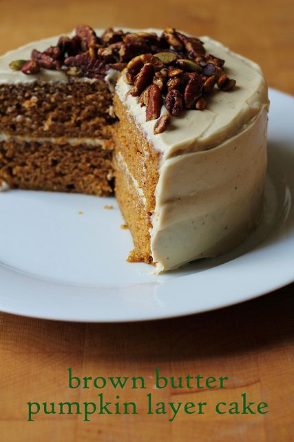 brown butter pumpkin layer cake by awhiskandaspoon, via Flickr Pumpkin Layer Cake, Food Thoughts, Savory Pumpkin Recipes, Fruity Cake, Fall Foods, Browned Butter, Pumpkin Pumpkin, Layer Cakes, Pudding Cake