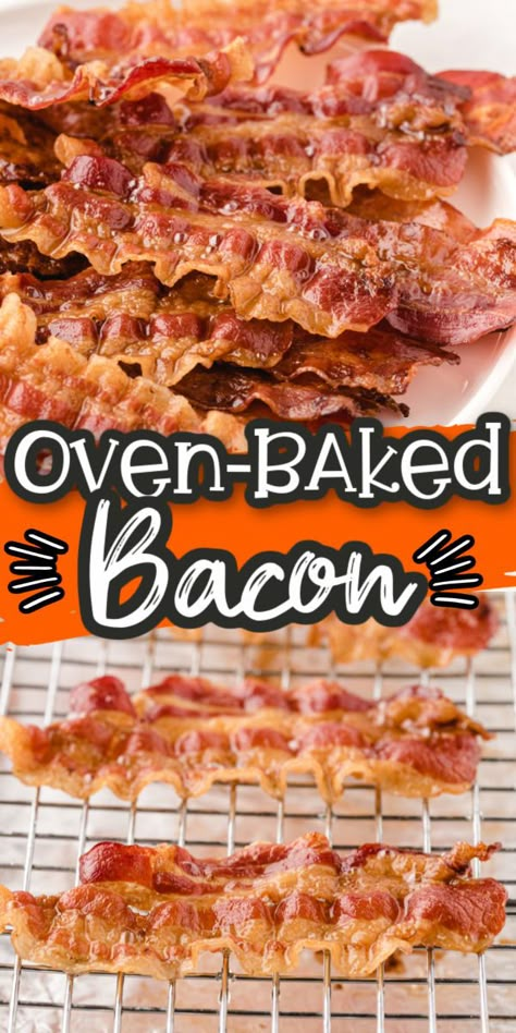 Oven Bacon, Oven Cooked Bacon, Lazy Recipes, Mary Hunt, Perfect Bacon, Oven Baked Bacon, Breakfast For A Crowd, Bacon In The Oven, How To Make Bacon