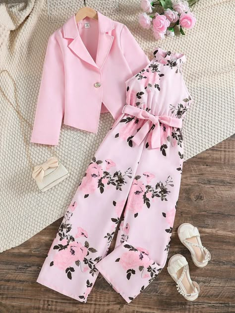 Floral Clothes Aesthetic, Pink Two Piece Outfit, Teenage Dresses, Cute Outfits With Shorts, Cute Dress Outfits, Trendy Dress Outfits, Kids Fashion Dress, Everyday Fashion Outfits