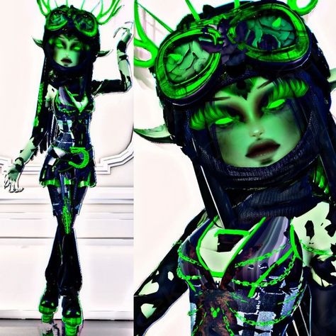 Toxic Wasteland Outfit for dress to impress #roblox #robloxdresstoimpress #robloxdti #robloxfashion #dresstoimpress #dti #outfitideas Toxic Wasteland Dti, Wasteland Outfit, Toxic Wasteland, Cyberpunk Dress, Villain Dresses, Forest Dress, Plant Monster, Female Outfits, Dti Fits