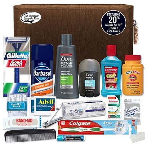 CONVENIENCE KITS Men’s Premium Necessities Travel Kit, TSA Approved, Essential Travel Size Toiletries, Travel Kit for Men, Travel Toiletry, Gifts for Men, Father's Day Gift, 20-Piece Travel Kit Crest Toothpaste, Travel Accessories For Men, Gym Kit, Dove Men Care, Travel Size Toiletries, Travel Essentials Men, Travel Necessities, Dove Men, Mens Travel Bag