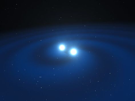 his artist’s impression shows two tiny but very dense neutron stars at the point at which they merge and explode as a kilonova Neutron Star, Astronomy Art, Space Pictures, Space And Astronomy, Astronomy, Cosmos, Northern Lights, Desktop Screenshot, Universe