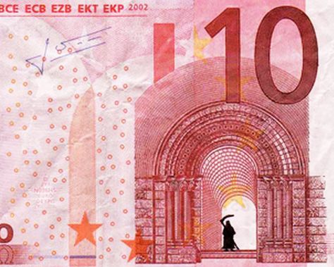 hacked euro banknotes highlight economic and social instability 10 Dollar Bill, Euro Banknotes, Money Pictures, World Coins, Chair Mats, Modern Carpet, Dollar Bill, Human Figure, Theme Design