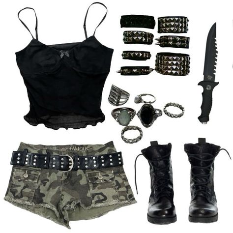 Grunge Apocalypse Outfit, Twd Shifting Outfit, Outfits For Shifting, Apocalypse Outfit Aesthetic, The Walking Dead Outfits, Twd Style, Apocalypse Aesthetic Clothes, 2000s Grunge Outfits, Twd Clothes