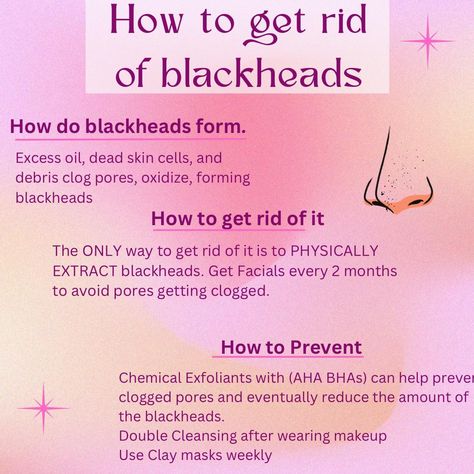 Blackheads, those pesky little spots that can pop up uninvited, are a common skin concern for many. Formed when pores become clogged with excess oil and dead skin cells, they often appear on the nose, chin, and forehead. But fear not! With proper skincare and professional treatments, like extractions and deep-cleansing facials, you can bid farewell to these stubborn imperfections. #skincare #beautyroutine #facials #makeup #skincaretips #smallbusiness #acne #extractions #pores #esthetician #... Deep Cleansing Facial, Rid Of Blackheads, Pimples Remedies, Blackhead Mask, Uneven Skin Texture, Get Rid Of Blackheads, Flaky Skin, Glowy Skin, Skin Care Remedies