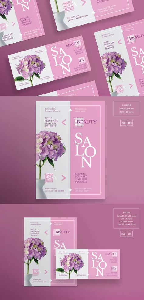 Beauty Event Poster, Beauty Salon Poster Design, Beauty Salon Flyer Design, Beauty Salon Flyer, Event Invitation Design, Beauty Poster, Beauty Salon Posters, Beauty Ads, Mobile Beauty