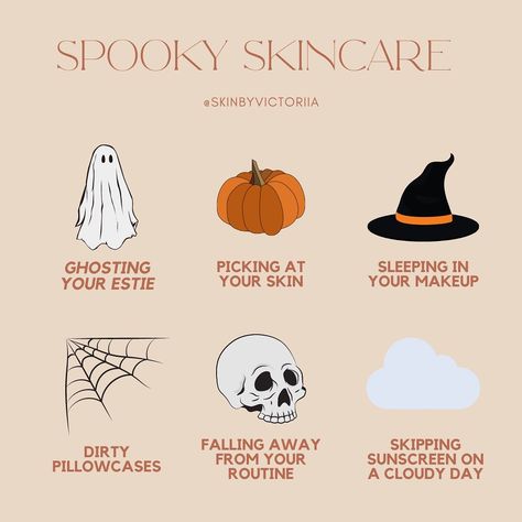 Halloween Esthetician Room, Fall Skin Care Quotes, Fall Facial Quotes, Spooky Esthetician Posts, Fall Med Spa Marketing, Fall Facial Ideas, Halloween Salon Promotions, Halloween Skincare Post, Halloween Med Spa Specials