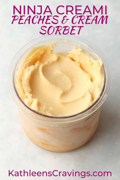 Frozen Peach Ice Cream, Sorbet Recipes Without Ice Cream Maker, Frozen Peaches Recipes Easy, What To Make With Frozen Peaches, What To Do With Frozen Peaches, Peach Sorbet Recipes, Frozen Peach Desserts, Frozen Peaches Recipes Desserts, Recipe With Frozen Peaches