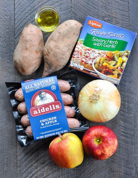 Dump and Bake Chicken Sausage Apples and Sweet Potatoes recipe is an easy dinner for back to school season, and it's ready with just 10 minutes of prep! One Pot Meal #sausage #onedish #onepotmeal #apples #sweetpotato #TheSeasonedMom Chicken Apple Smoked Sausage Recipes, Recipes Using Chicken Apple Sausage, Chicken Apple Sausage Sweet Potato Sheet Pan, Apple Sausage Recipes Dinners, Chicken Apple Sausage Recipes Dinners, Chicken And Apple Sausage Recipes, Apple Chicken Sausage Recipes, Apple Sausage Recipes, Chicken Apple Sausage Recipes