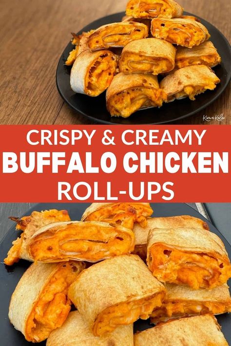 Looking for the perfect appetizer? You'll love these easy Air Fryer Buffalo Chicken Roll Ups! These pinwheels are a must for parties! Buffalo Chicken Cheese Roll Up, Buffalo Chicken Roll Ups Tortilla, Buffalo Chicken Pinwheels Air Fryer, Buffalo Chicken Pinwheels Easy, Buffalo Chicken Wraps Air Fryer, Air Fryer Roll Ups, Chicken Roll Up, Buffalo Pinwheels, Air Fryer Pinwheels