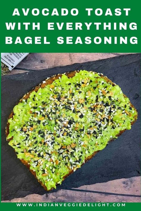 Avocado toast with Everything Bagel Seasoning Everything Bagel Seasoning Cucumber, Avocado Toast Seasoning Recipe, Avocado Toast Bagel, Everything Bagel Seasoning Salmon, Avocado Toast Everything But The Bagel, Avocado Toast With Everything Seasoning, Heart Healthy Breakfast, Cottage Meals, Tomatoes On Toast