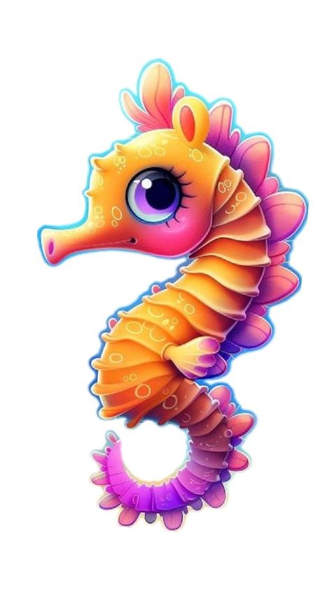 Cartoon Seahorse, Shark Project, Seahorse Cartoon, Sea Ponies, Ocean Clipart, Seahorse Tattoo, Cartoon Sea Animals, Octopus Tattoo Design, Children's Church Crafts