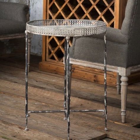 Filigree Side Table - farmhouse furniture Table Night Stands, Painted Fox Home, Park Hill Collection, Iron Accents, Park Hill, Metal Frame Mirror, Master Decor, Serving Table, Night Stands