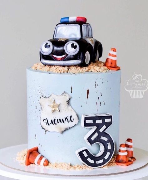 Police Birthday Cakes, Police Themed Birthday Party, Police Cakes, Cars Theme Cake, Baby Boy Birthday Cake, 2nd Birthday Party For Boys, Cars Birthday Cake, Police Birthday, Baby First Birthday Cake