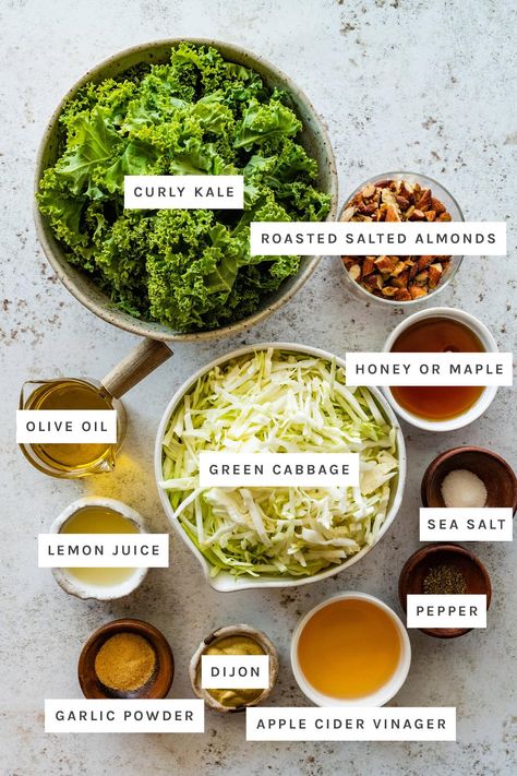 Kale Crunch Salad (Chick-Fil-A Copycat) Chick Fil A Kale Salad Recipe, Kale Crunch Salad, Simple Side Salad, Kale Salad Dressing, Curly Kale, Maple Vinaigrette, Crunch Salad, Eating Bird Food, Kale Salad Recipes