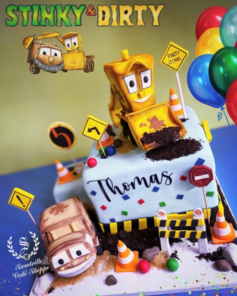 Stinky And Dirty Birthday Party, 4th Birthday Cake, Party Zone, Fruit Birthday, 4th Birthday Cakes, Construction Birthday Parties, Luxury Party, 2nd Birthday Ideas, Construction Birthday