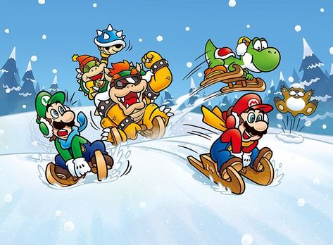 Yoichi Kotabe, Nintendo Mario Bros, Instructions Lego, Mario Yoshi, Mario Fan Art, Winter Artwork, Luigi's Mansion, Super Mario 3d, Mario Games