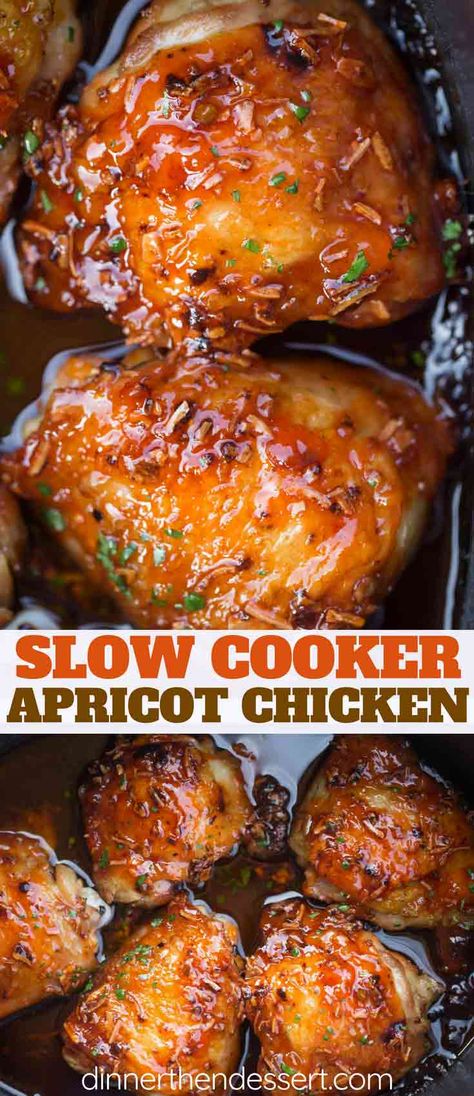 Slow Cooker Apricot Chicken, Chicken In Slow Cooker, Homemade Onion Soup, Apricot Chicken Recipes, Apricot Recipes, Apricot Chicken, Chicken Thigh Recipes Crockpot, French Dressing, Crockpot Soup Recipes