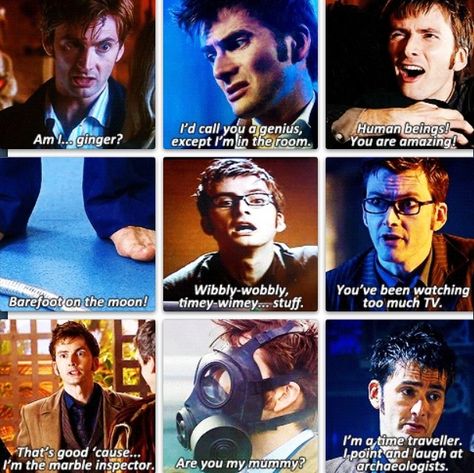 DOCTOR WHO- TENTH DOCTOR Tenth Doctor Quotes, All Doctor Who, Doctor Quotes, Doctor Who 10, 10th Doctor, Tenth Doctor, Funny Quotes For Teens, Wibbly Wobbly Timey Wimey Stuff, Torchwood