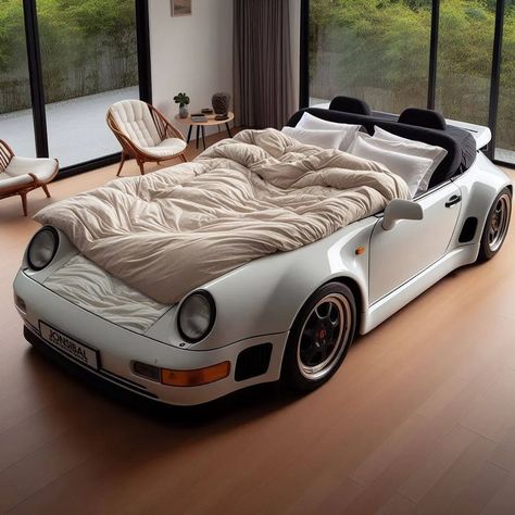 Porsche Decor, Racing Bedroom, Porsche Accessories, Race Car Bed, Bunk Bed Rooms, Luxury Car Brands, Car Furniture, Duplex Design, Wood Furniture Design