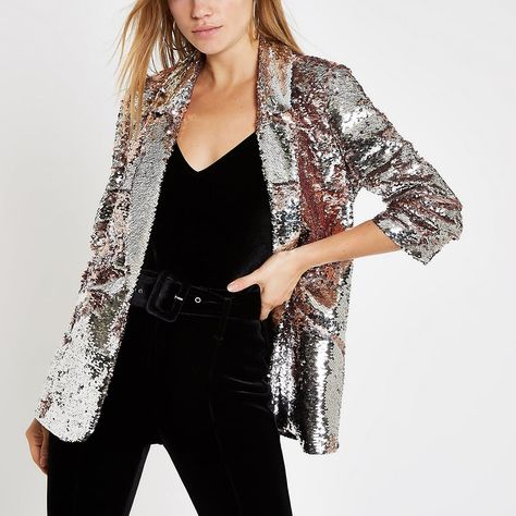 Sequin Blazer Outfit, Ruched Sleeve Blazer, Island Outfit, Fiesta Outfit, Ladies Blazer, Sequin Blazer, Smart Outfit, Ruched Sleeve, Women's Blazers